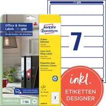 Avery Zweckform Ordneretiketten L4760-10 Weiß 38 x 192 mm 10 Blatt 70 St.