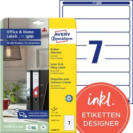Avery Zweckform Ordneretiketten L4760-10 Weiß 38 x 192 mm 10 Blatt 70 St.
