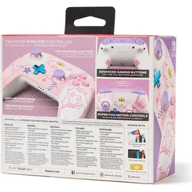 PowerA Enhanced Wireless Controller Princess Peach Plaid Rosa Nintendo Switch