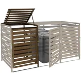 Mendler Mülltonnenverkleidung HWC-H62 114 x 67 x 97 cm dunkelbraun