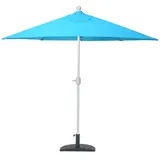 Décoshop26 - Halbrunder Sonnenschirm für Balkon oder Terrasse UV-Schutz 50+ Polyester/Aluminium 3 kg 270 cm türkis mit Ständer 04_0003828