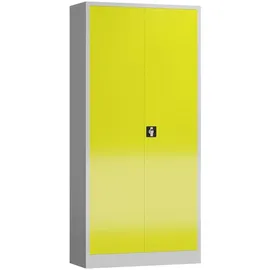 Classix Stahlschrank X-530356 zinkgelb, lichtgrau 92,0 x 50,0 x 194,5 cm, aufgebaut