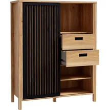 Forte Highboard 103,4 x 129,9 x 40,2 cm Mauvella Eiche / Schwarz