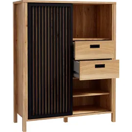 Forte Highboard 103,4 x 129,9 x 40,2 cm Mauvella Eiche / Schwarz