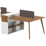 Xlmoebel Schreibtisch XLMOEBEL Schreibtisch aus Massivholz in elegantem Weiß mit Stauraum, Made in Europa weiß