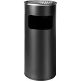 Relaxdays Standaschenbecher Mit Inneneimer 30 l Schwarz,Silber