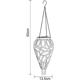 GLOBO Solarlampe Gartendeko Hängeleuchte Außenlampe hängend LED Solarleuchte, im Tropfen Design, Metall schwarz,