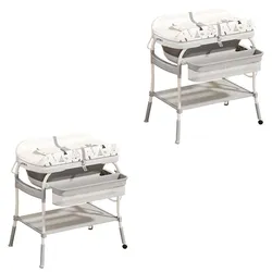 Set 2x Babybadewanne / Wickeltisch BW2 Divit 2 in 1 Set Badewanne mit Wickeltischauflage