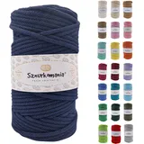 Sznurkomania, Baumwollkordel 5mm 100m, 46 Farben, Weiß Farbe, Makramee Garn, Baumwollgarn, geflochtene Baumwollkordel 5mm mit Kern, Makramee Kordel, Häkelkordel