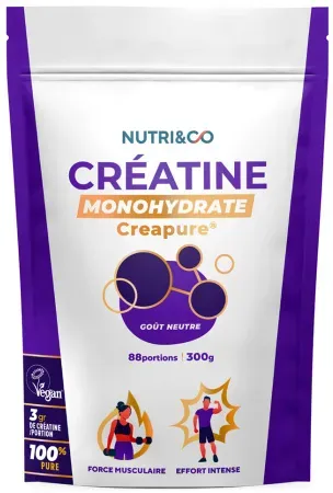Nutri&Co Kreatin Monohydrat Creapure 100% Rein Neutraler Geschmack Pulver 300g