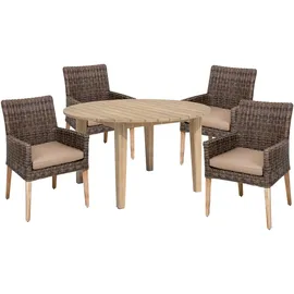 Garden Pleasure Norvell/Visalia Set 5-tlg. braun