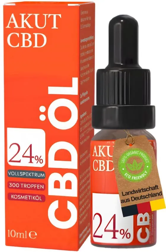 Akut CBD Cbd-Öl 24% + BIO Premium CBD-Tropfen Deutsche Marke – 30 Tage Geld zurück Garantie Pipetten 10 ml