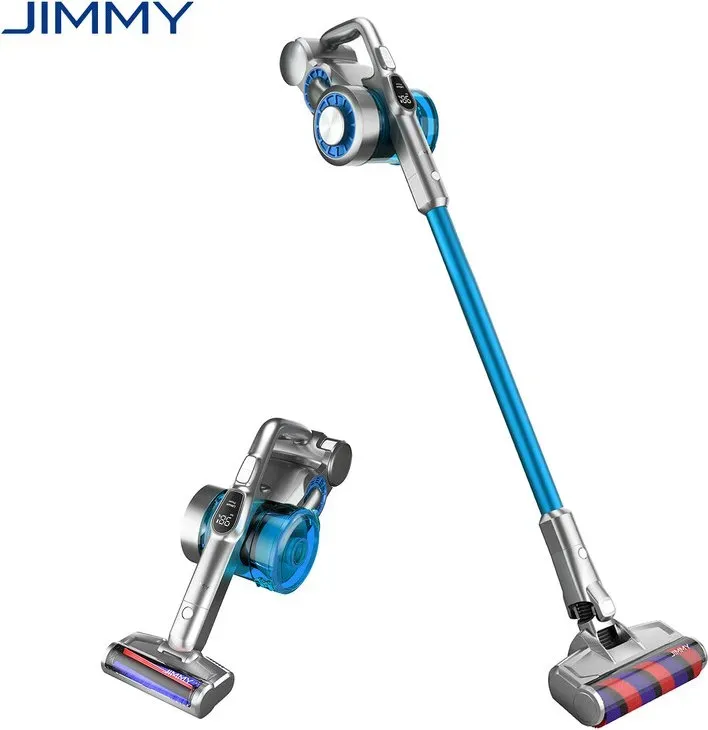 Jimmy JV85 Smart kabelloser Handstaubsauger, 185 AW Saugkraft, 2500 mAh austauschbarer Akku, 60 Minuten Laufzeit, 600 ml Staubbehälter, 3 Modi, LED-Anzeige - Blau