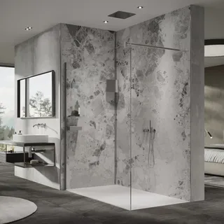 HÜPPE EasyStyle Wandverkleidung 100 x 255 cm, 2 Stück, Wandverkleidungen, grey Luxury Marble