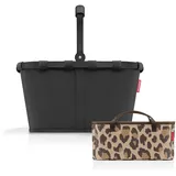 reisenthel Carrybag Black/Black + Organizer Leo Macchiato - Funktionaler Taschen-Organizer: Für noch mehr Ordnung in Ihrer reisenthel Einkaufskorb