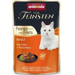 Katzen - Nassfutter ANIMONDA Vom Feinsten Filets Adult, Ente + Putenfilet, 85 g