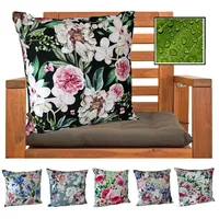 Heimtexland ® Outdoorkissen Dekokissen Schmutz- und Wasserabweisend Vintage Garten