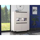 Forte Highboard Softclose ¦ beige ¦ Maße (cm): B: 130,3 H: 161,1 T: 44,8