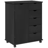 vidaXL Rollcontainer 63,5 x 39 x 79 cm Schwarz