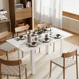 HOMCOM Esstisch ausziehbar 120-160 x 80 cm Küchentisch für 4-6 Personen, Weiß