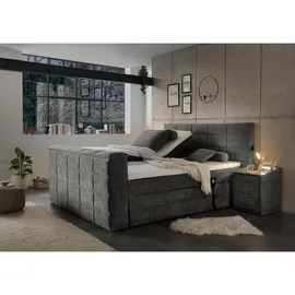 U N O Sports Carryhome Boxspringbett Dunkelgrau, + grau ¦ Maße (cm): B: 202 H: 123