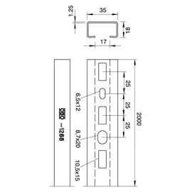 OBO Bettermann Vertr Profilschiene CML3518P2000A2