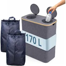 Relaxdays Flaschensammler 170 l Grau