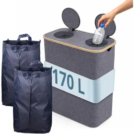 Relaxdays Flaschensammler 170 l Grau