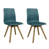 OTTO home Esszimmerstuhl Rania (Set, 2 St), Massivholzgestell, mit Keder grün
