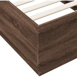 vidaXL Bettgestell mit LED Braun Eichen-Optik 90x190 cm Holzwerkstoff