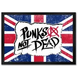 speecheese Punks not Dead Union Jack Fussmatte im Graffiti Look mit Anarchie-Zeichen für echte Punker und Rebellen britisch Rock Musik Alternativ UK