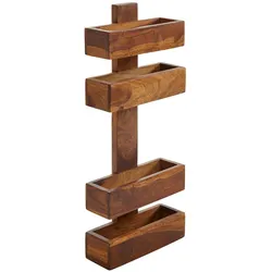 Kadima Design Zeitungsständer `Nako` Massivholz: Klassisch, stilvoll, viel Stauraum, handgefertigt. Braun, 30x10x72 cm