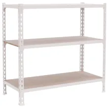 Simonrack Simon Rack Schwerlastregal, 1000x800x400 mm, Bis 150 kg Belastbar, 3 Verstellbare Ablagen, MDF-Platten, Kellerregal, Lagerregal, Weiss/Holz - Maderclick