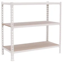 Simonrack Simon Rack Schwerlastregal, 1000x800x400 mm, Bis 150 kg Belastbar, 3 Verstellbare Ablagen, MDF-Platten, Kellerregal, Lagerregal, Weiss/Holz - Maderclick