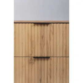 Rodan | Waschbeckunterschrank 60cm | Braun matt - Eiche | B/H/T 60/57/46cm | 2 Softclose-Schubladen | Badezimmerschränke, Badmöbel, Unterschränke - Braun