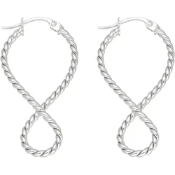 Paar Creolen VIVANCE "Verspielt", silber (silber 925), Ohrringe, Damen, Silber 925 (Sterlingsilber)