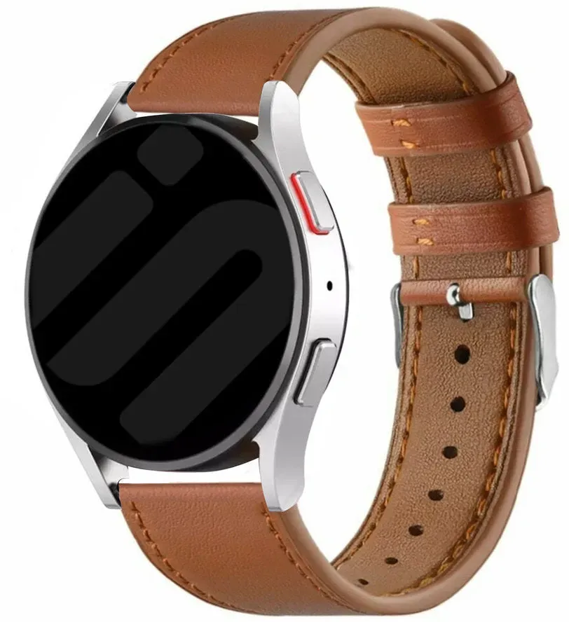 Strap-it ICE Smart 2.0 Rectangular 1.96 Armband Leder für ICE Smart 2.0 Rectangular 1.96 - Braun - Schnallenverschluss