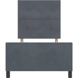 vidaXL Boxspringbett 100 x 200 cm Dunkelgrau