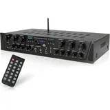 Pyle 500W- Bluetooth Verstärker, Mini Verstärker, Amplifier, Stereo Receiver- 4 Kanal AUX, FM- Radio, RCA- Subwoofer, USB, Mic- Eingang mit Echo, Audio Verstärker- Perfekt für Heimkino & Studio