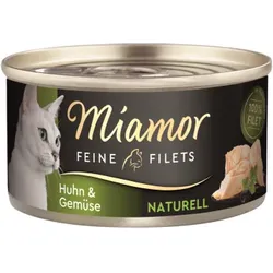 Katzen - Nassfutter MIAMOR Adult Feine Filets Naturell Huhn & Gemüse, 80 g