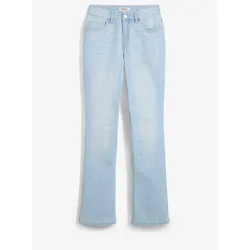 bonprix Bootcut-Jeans High Waist, blau, 48, mit Baumwolle