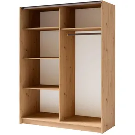Feldmann-Wohnen Schwebetürenschrank Gozo 180 x 198 x 62 cm Braun/Schwarz