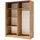 Feldmann-Wohnen Schwebetürenschrank Gozo 180 x 198 x 62 cm Braun/Schwarz
