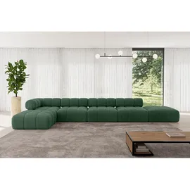 altdecor Ecksofa modulares Sofa Kerru-L3 - 475x190x70 cm Grün Cord