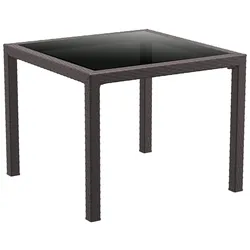 Resol garbar ATLANTIC Quadratischer Tisch Indoor, Outdoor 94x94 Schokolade