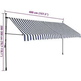 vidaXL Einziehbare Markise 400 cm blau