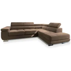 masseno Eckcouch Velours 2-Sitzer Beige