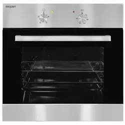 Exquisit Einbau-Backofen »EBE 555-1.1«, 62 l, metall, silbergrau - silberfarben