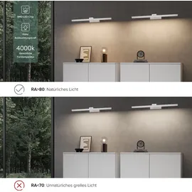 doporro LED Badlampe Spiegellampe 4000K Badezimmer Lampe 180° Drehbar Sandweiß 9W Strahlenschön