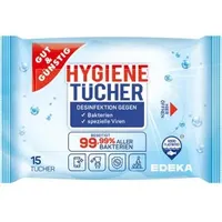 Gut&Günstig Desinfektionstücher 1-lagig weiß, 15 Tücher